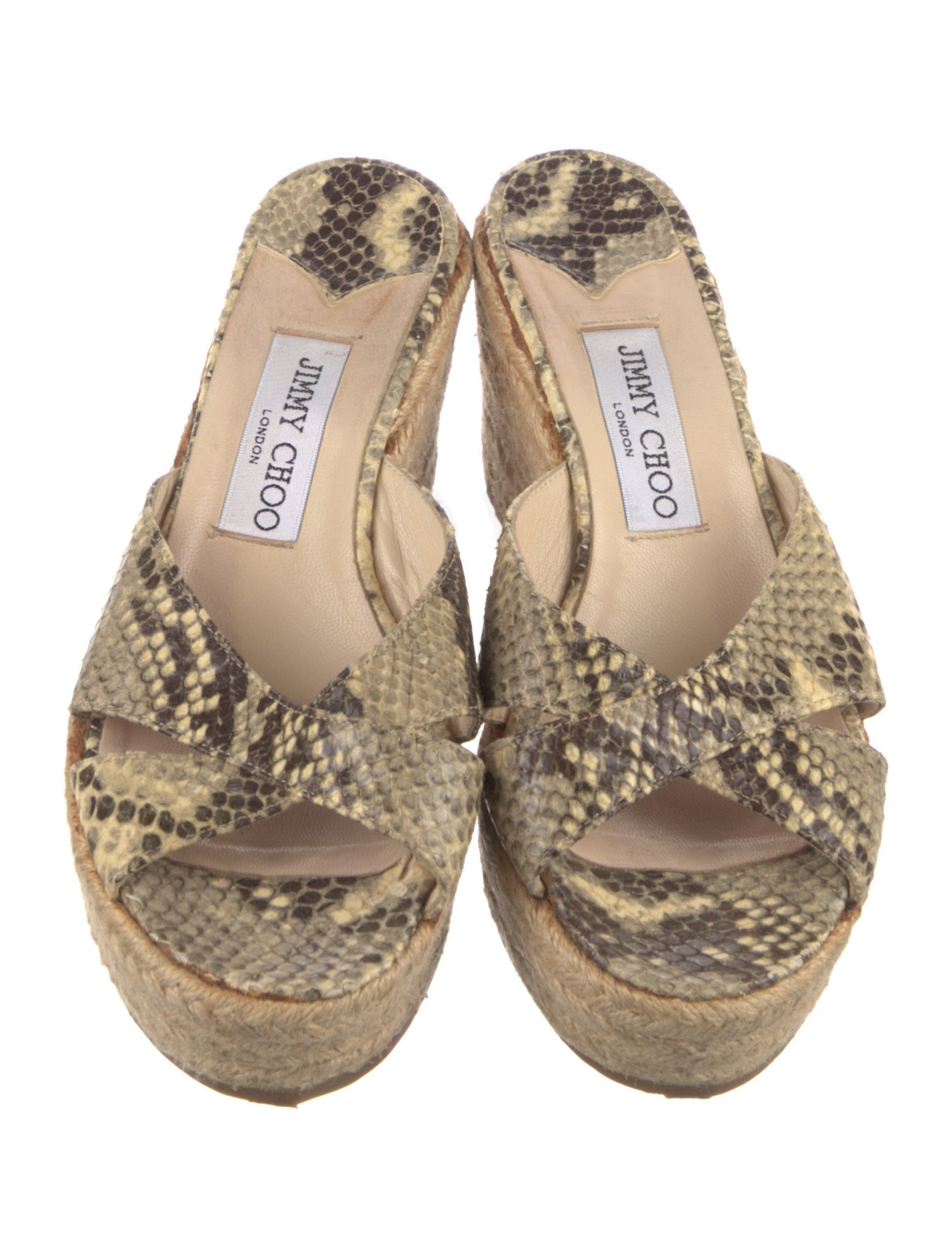 Jimmy Choo Leather Animal Print Espadrilles